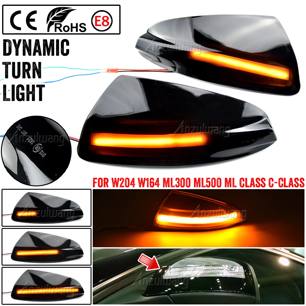 W204 Rear View Side Mirror dynamic Turn Signal Lights Light Lamps For Mercedes For Benz W204 W164 ML300 ML500 ML Class C-Class