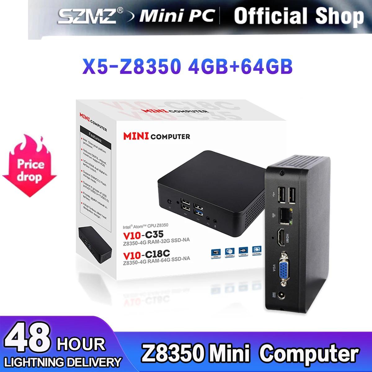 1000M Set Windows LAN Computer 5.8G Box 2.4G 4G Mini PC 4.0