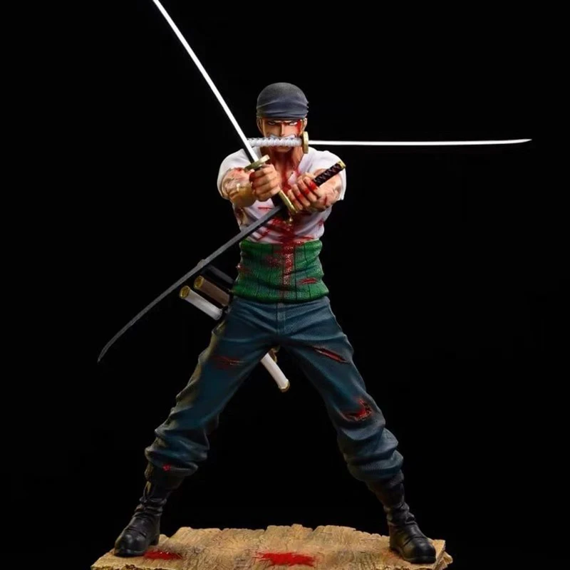 31cm Anime One Piece Figurine GK EL Roronoa Zoro Action Figures Versus Hawkeye Three Blades Stream PVC Model Collection Toys