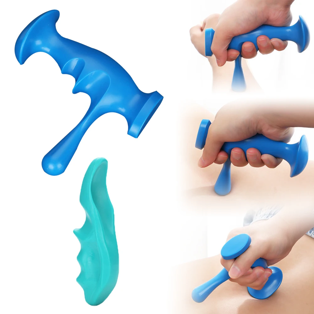T-shaped Back Massage Stick Acupoint Trigger Point Pressing Tool Acupuncture Anti-fatigue Relaxation Stiff Muscle Back Massager