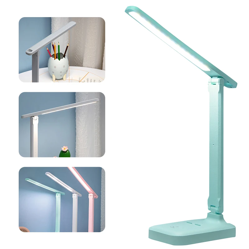 

Led Desk Lamp 3 Color Stepless Dimmable Touch Foldable Table Lamp Bedside Reading Eye Protection Night Light USB Rechargeable