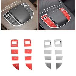 8PCS Car Center Console Multimedia Mouse Switch Button Cover Trim For Mercedes Benz C E Class W205 W213 GLC X253 2019-2021
