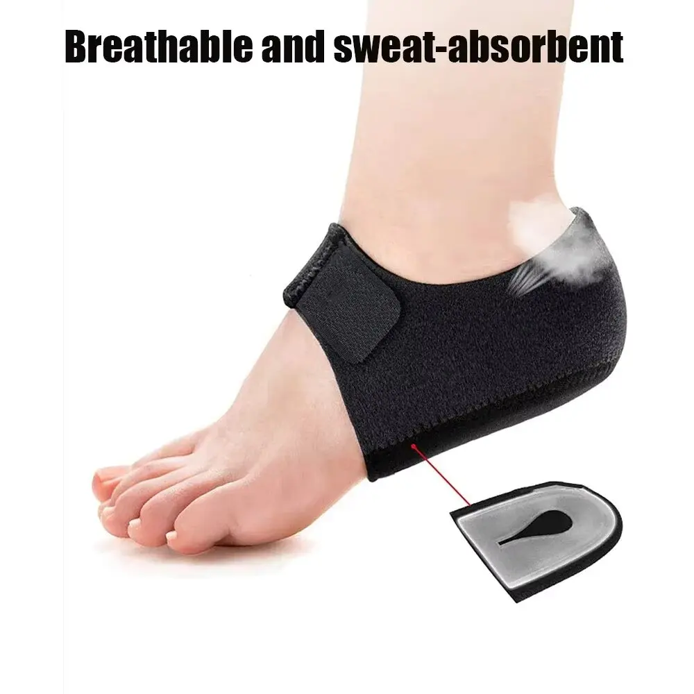 U-Shaped Silicone Gel Heel Cups Plantar Fasciitis Foot Support for Heel Spur Pain Relief Shock Absorbing Insoles for Men Women