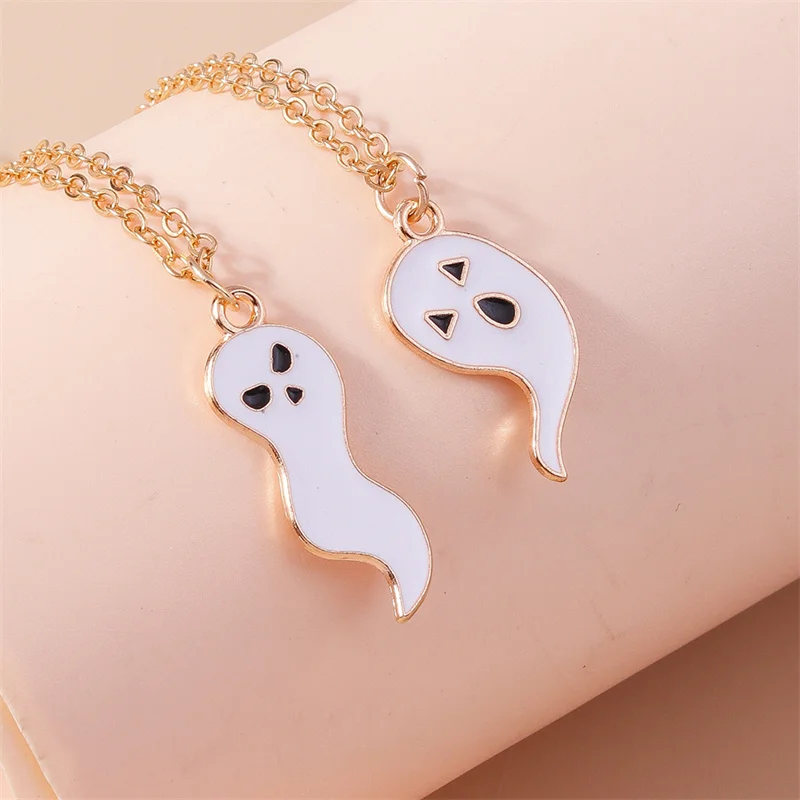 Aihua Nette Emaille Halloween Vampire Kreuz Sarg Freundschaft Paar Halsketten Für Frauen Männer BFF Beste Freundin Halsketten Schmuck – Detail 14