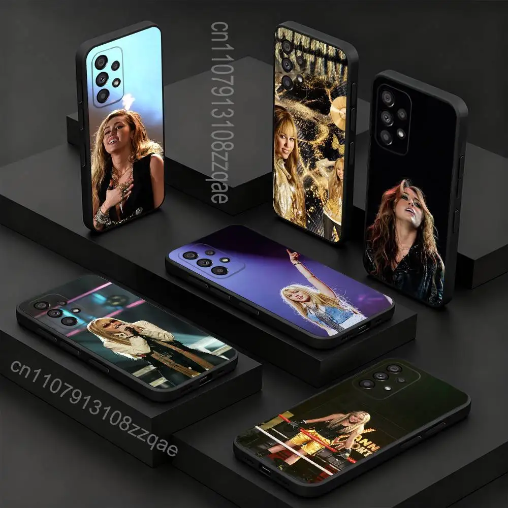 

H-Hannah M-Montana-ES Cool Phone Case For Samsung S 9,10,21,30,22,23,24,25,26,Ultra,Plus,Lite,FE,4,5G Black Soft Case