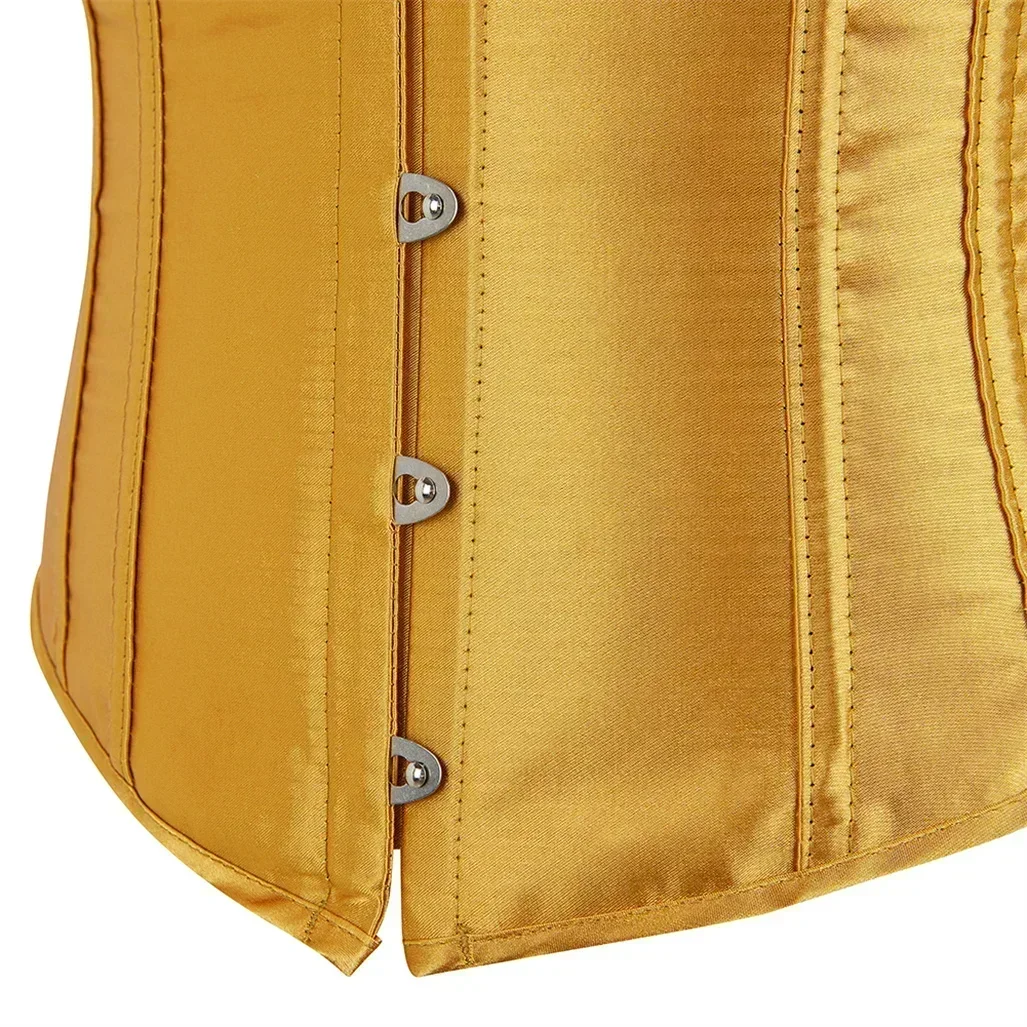 Women Corset Waist Trainer Underbust Satin Corsets Lace Up Bustier Sexy Bodyshaper Vintage Bustiers Burlesque Costume Plus Size image 6