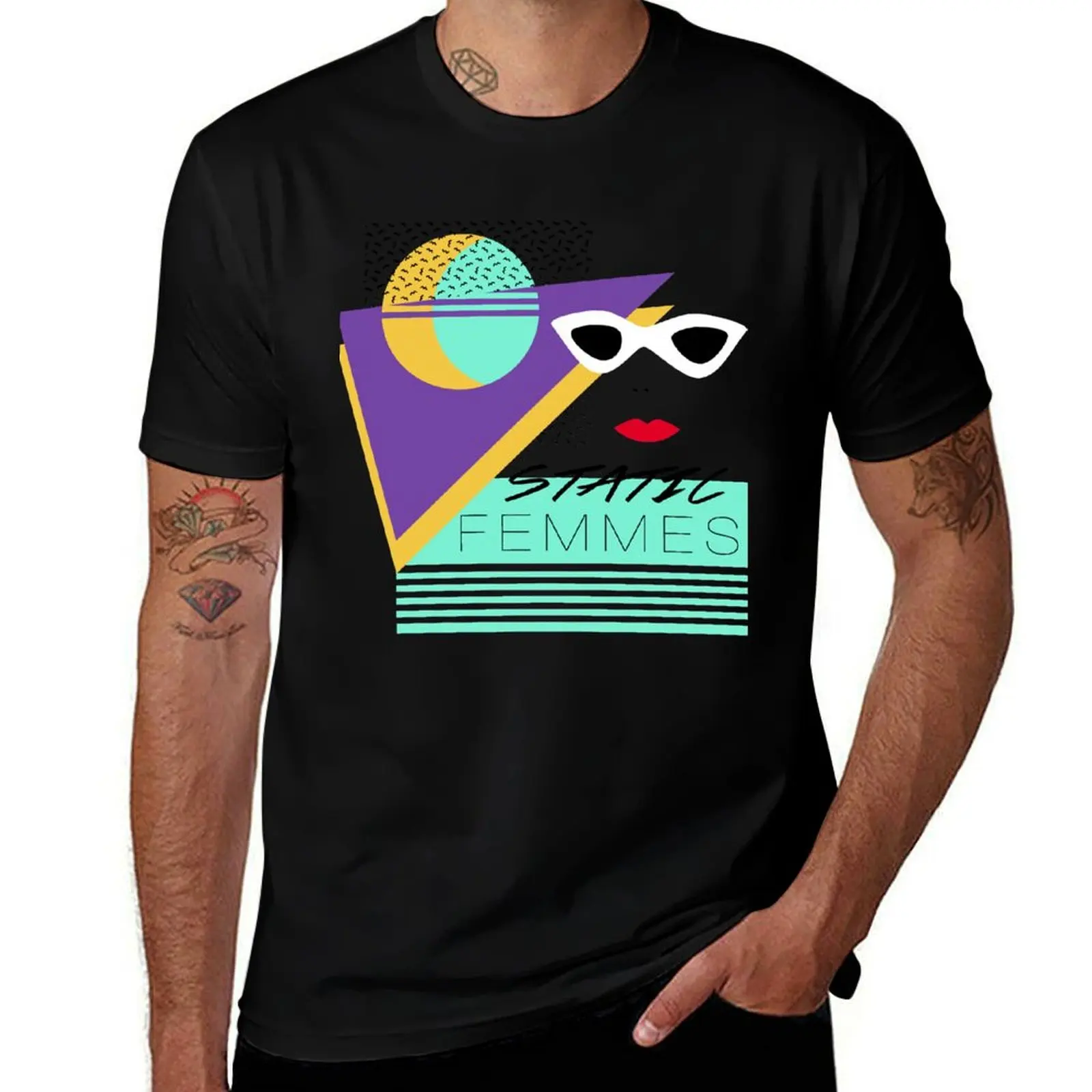 Static Femmes 80s Design Essential T-Shirt Plus Size Gym Sports T-Shirt