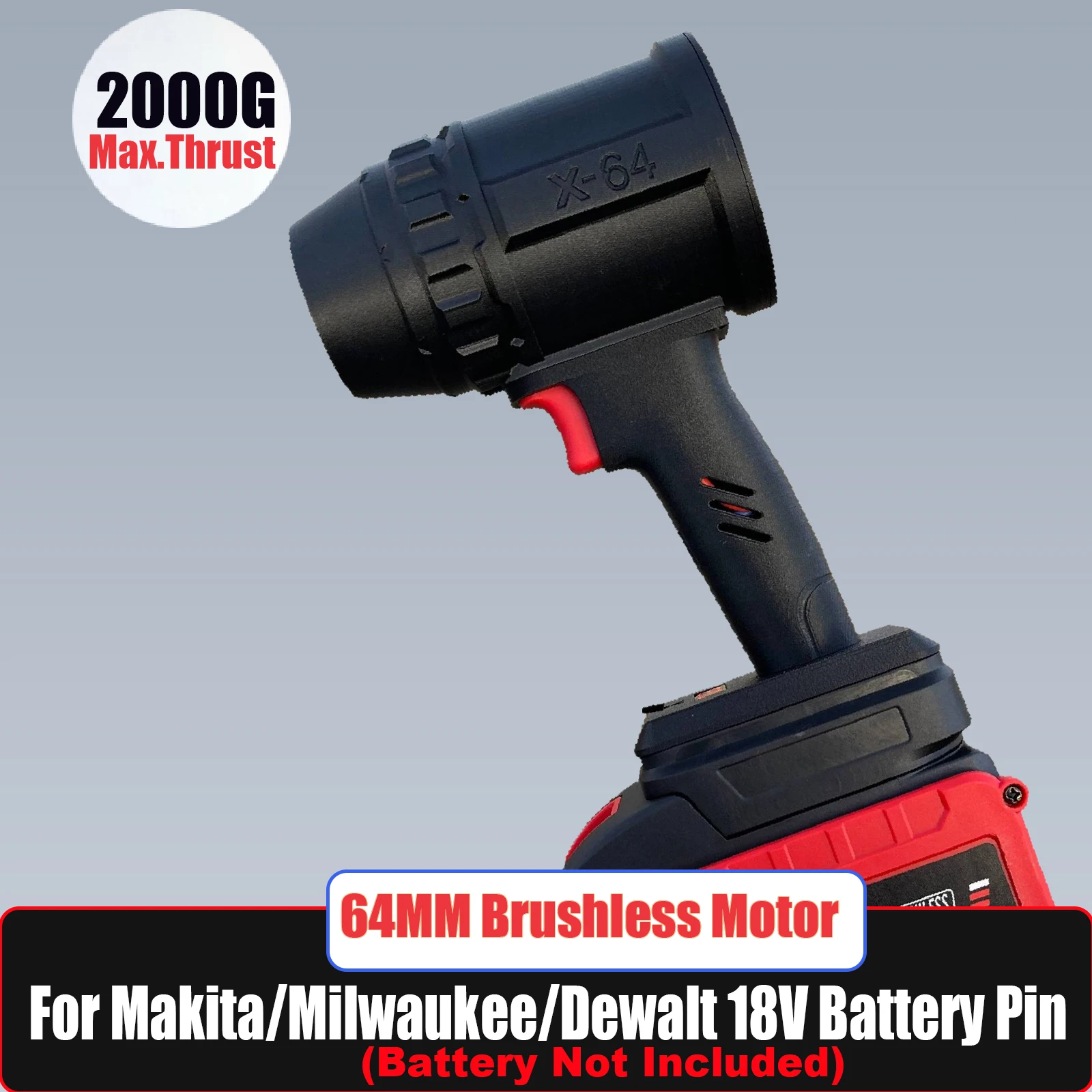 

Турбореактивный вентилятор для Dewalt Электрические турбовентиляторы Струйный вентилятор Макс. 2000 г Тяга Мощный воздуходувка Автомобильная сушилка Выдув пыли для Makita