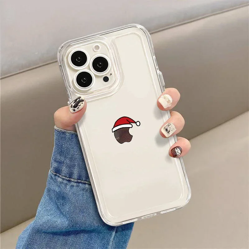 Ins Apple Vision Santa Claus Phone Case for iPhone 16 Pro Max 15 14 13 12 11 Pro Max X XS 7 8 Plus Christmas Hat Y2K Phone Cases