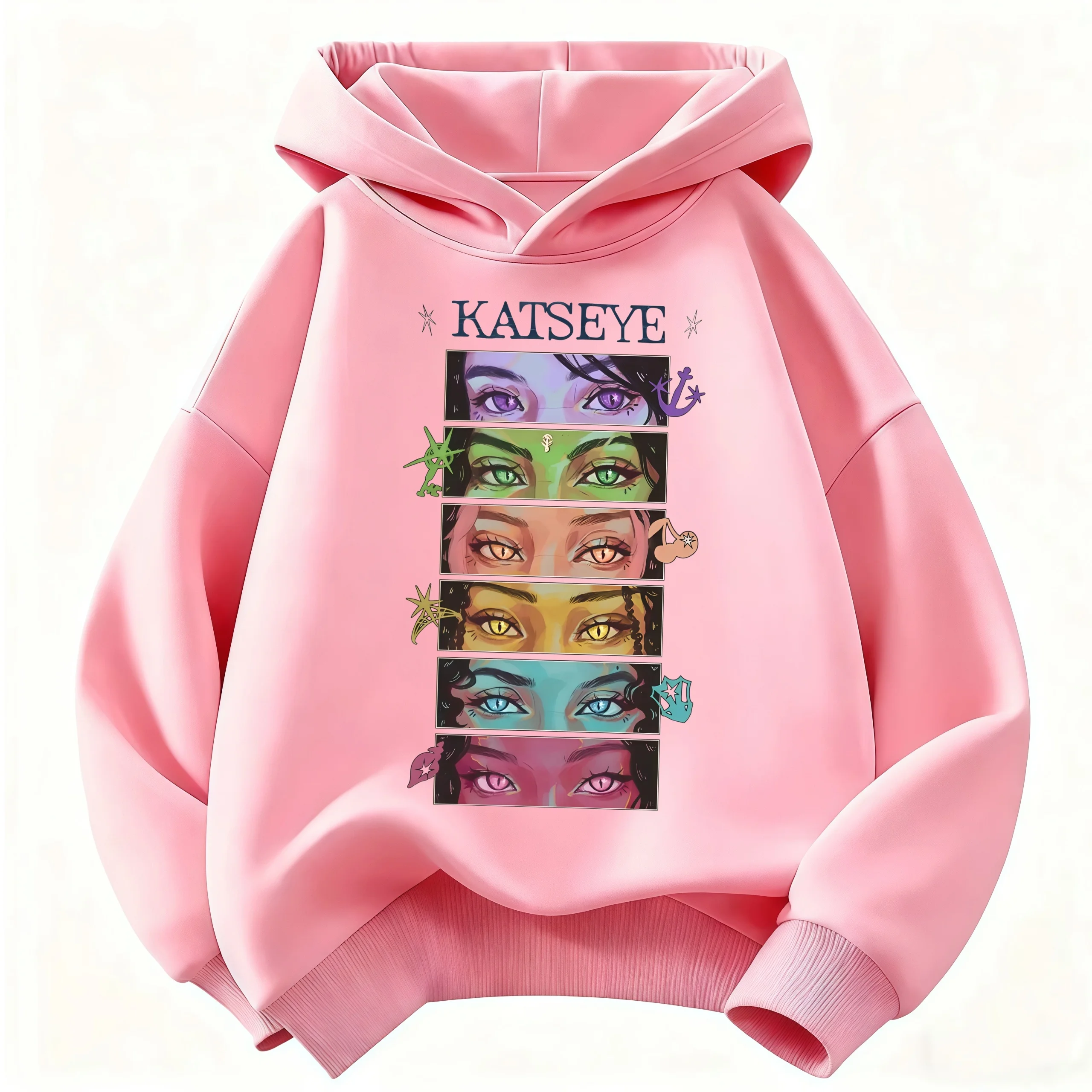 2026 Girls Fashion Hoodie: Katseye Girl Group Graphic Pullover  Warm Casual Street-Style Hoodie for Boys and Girls Kids Clothing