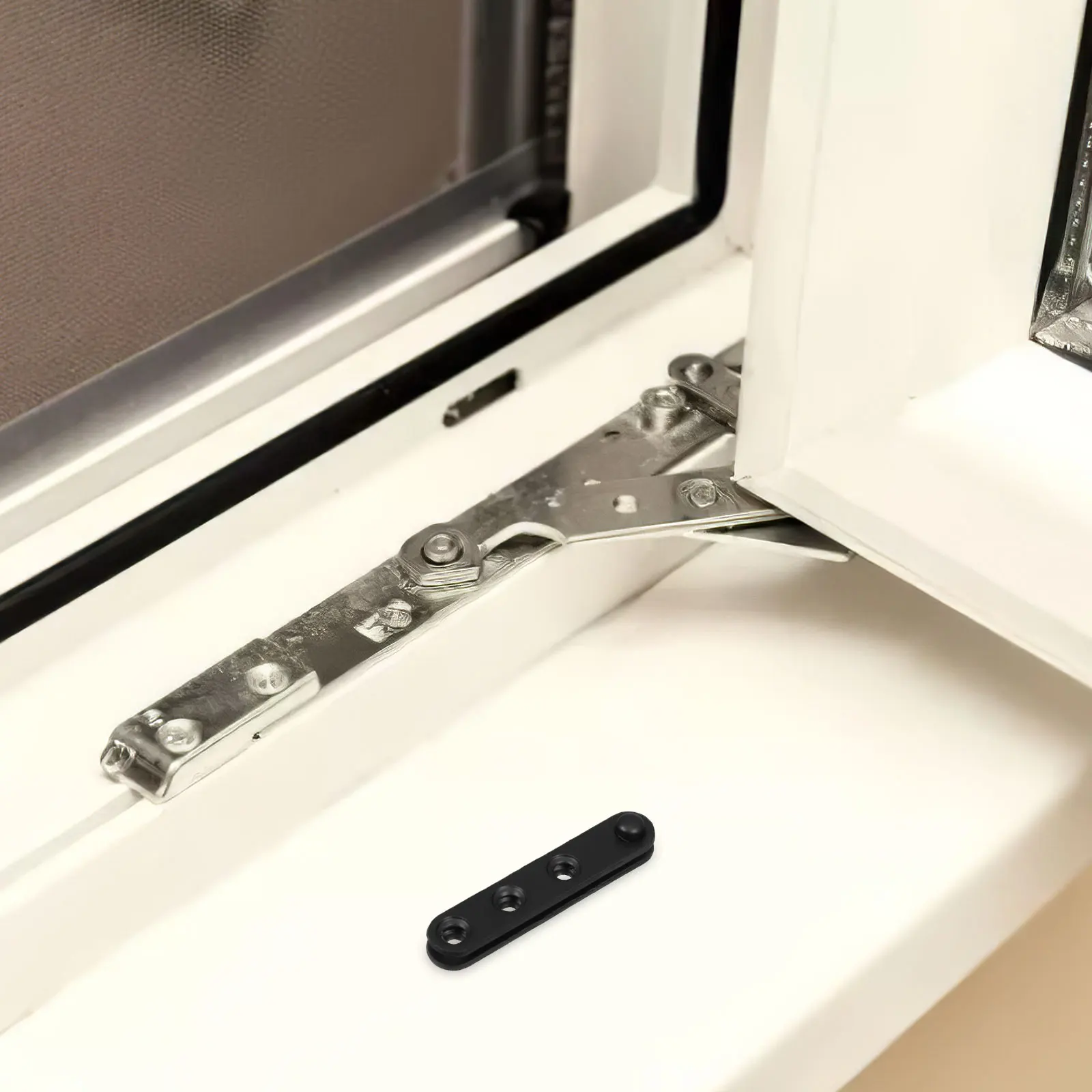 

4PCS Stainless Steel Black Hidden Door Hinges for Cabinet Wood Fence Bracket Metal Plate Holes Inside Hinges Brackets Easy