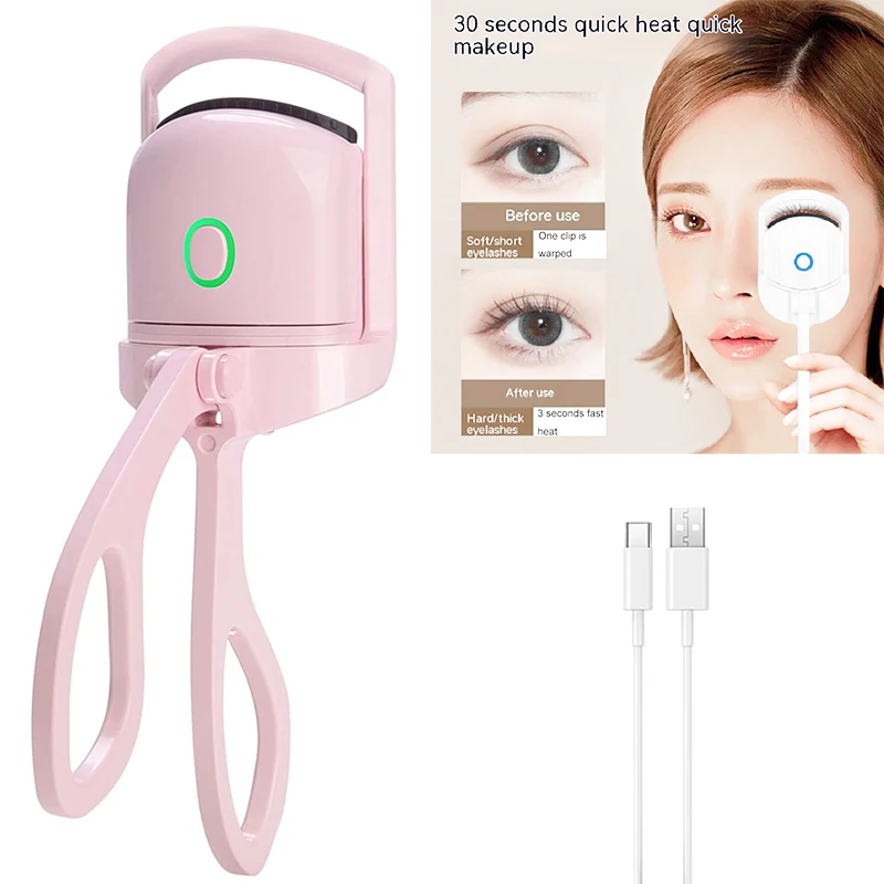 New Electric Heated Eyelash Curler with Eyelash Card Makeup Eye Lashes Curler Tools Longlasting Eye Lash Perm Eyelashes Clip 1pc