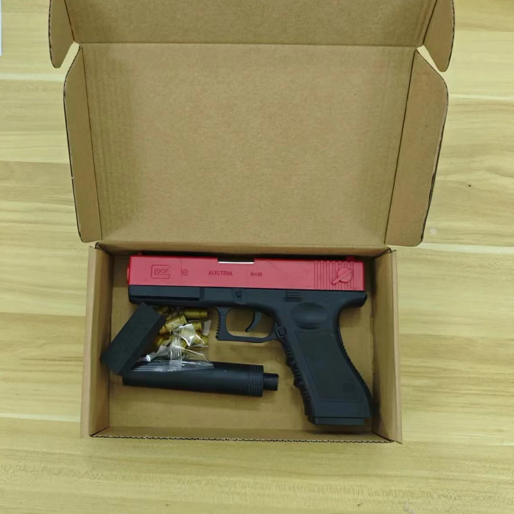 おもちゃのピストルソフト弾丸おもちゃの銃 M1911 シェル排出フォームダーツブラスターマニュアルエアガン武器サイレンサー付き子供大人用
