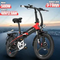 Electric Bicycle 500W Brushless Motor 48V12.8AH Lithium Battery Aluminum Alloy Folding Electric Bike 20 Inch Tire City E-bike