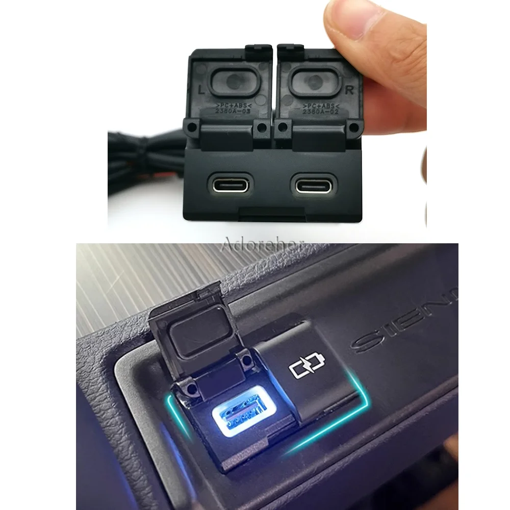 

Для Toyota Camry Avalon Highlander Levin RAV4 автомобильное зарядное устройство интерфейсная розетка двойная зарядная розетка типа C адаптер питания