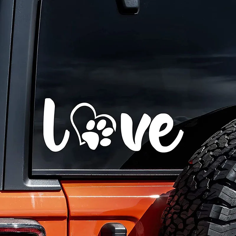 18x7cm Love Pet Paw Prints Car Sticker Auto Body Bumper Windows Motorcycle Laptop Walls Vinyl Film Decal Car Tuning Accessories