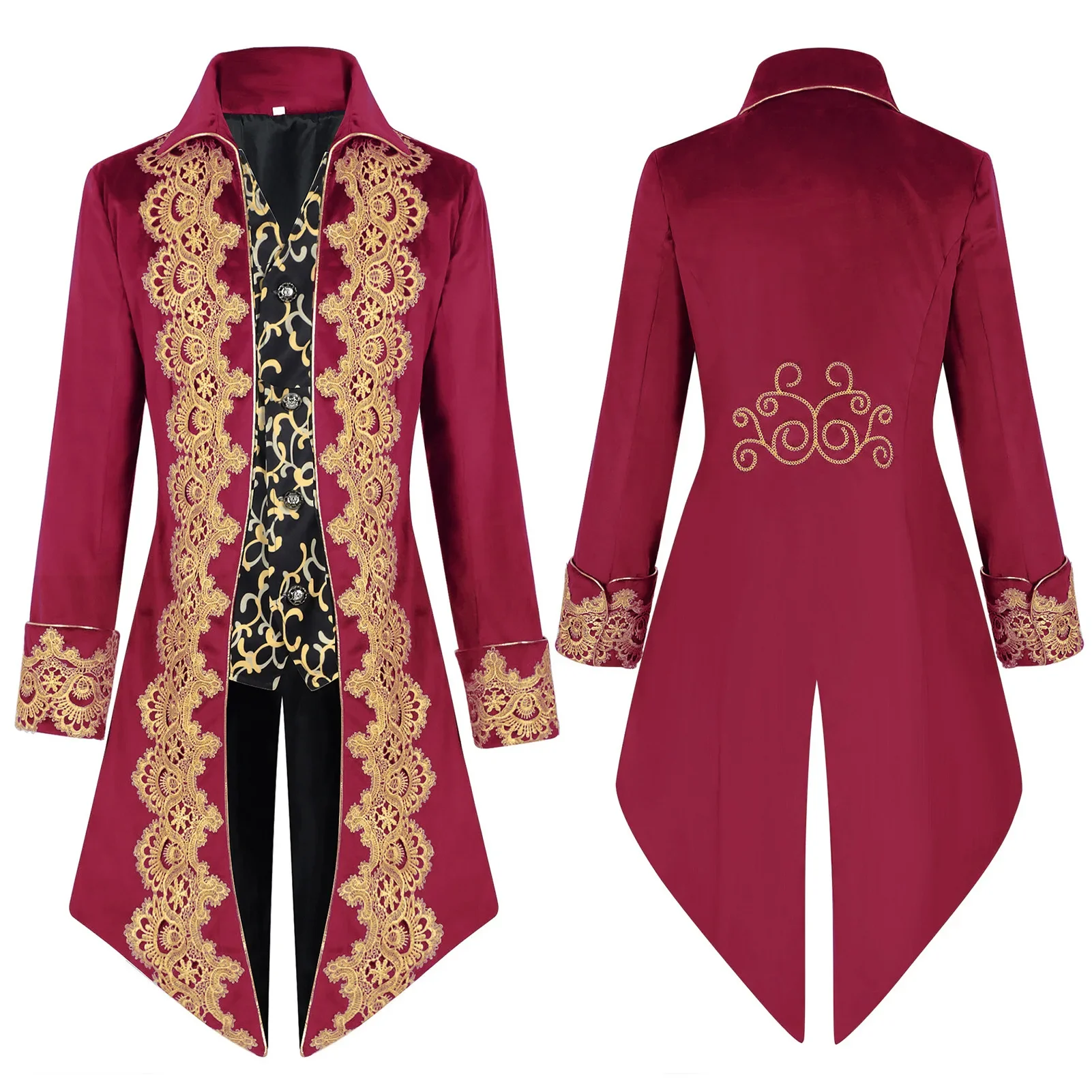 

Фрак, готический плащ в стиле стимпанк, наряд, пальто, новое мужское викторианское средневековое пальто, смокинг в стиле панк, костюм для косплея на Хэллоуин