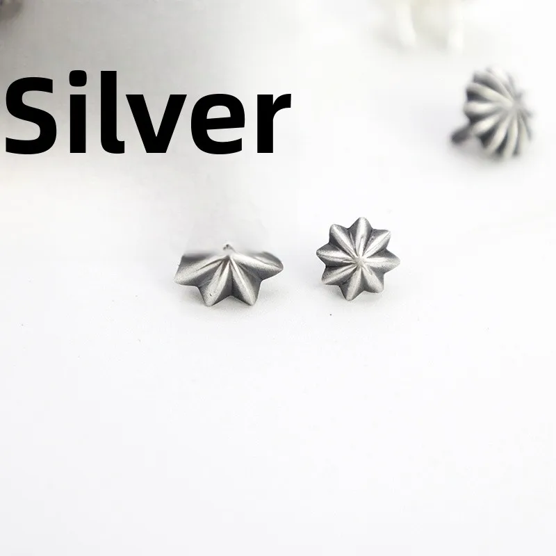

Handmade 8mm Indian Navajo Goros High Brie Silver DIY Leather Goods Button 925 Silver Clasp Faion Accory