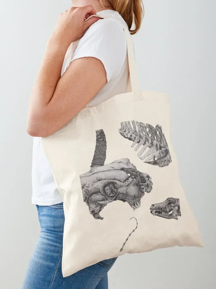 

b&w bones illustration Tote Bag ecological bags Shopping bags Big bag women Fabric bag