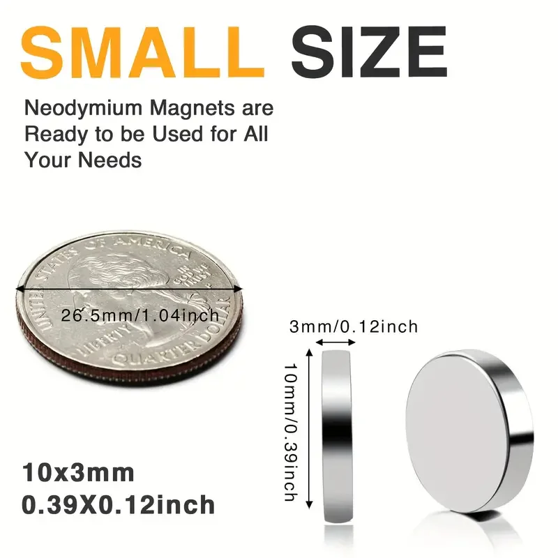 10x1/10x2/10x3/mm Verschiedene Größen, kleine Magnete, winzige runde Kühlschrankmagnete, vielseitig einsetzbar für Büro, Küchenschrank, Whiteboard – Detail 4