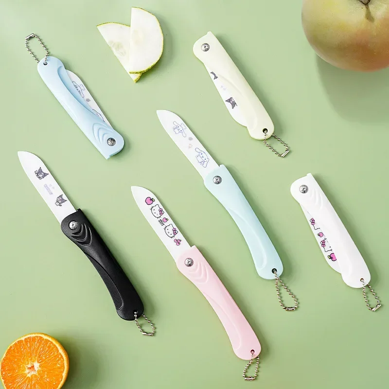 Kawaii Sanrio Hello Kitty Knife Anime Kitchen Home Pocket School Supplies Stuff Knife Folding Knife Portable Mini Exquisite