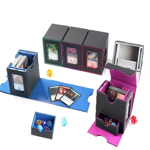 120+ Hot TCG Card Deck Box MTG Commander Deck Box PU Leather Magnetic Closure Trading Card Storage Box for YuGiOh Sport PKM Card
