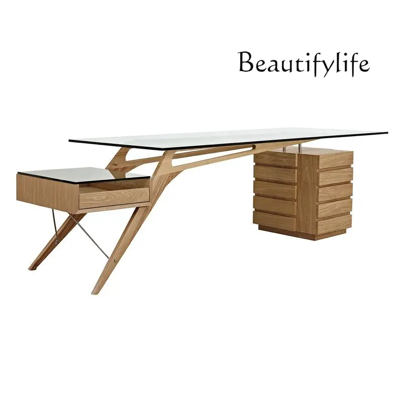 

Nordic Simple Fashion Solid Wood Desk Personality Office Table Creative Desk Industrial Style