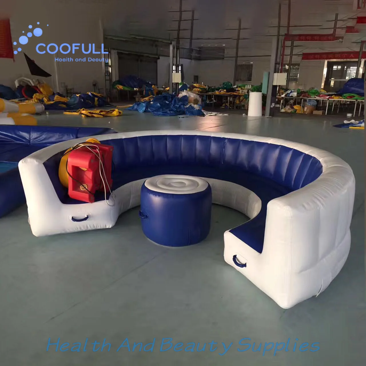 Coofull Portable Giant Outdoor Inflatable Garden Party Sofa Chair 20-Seats Air Couch Easy-to-Carry PVC Material