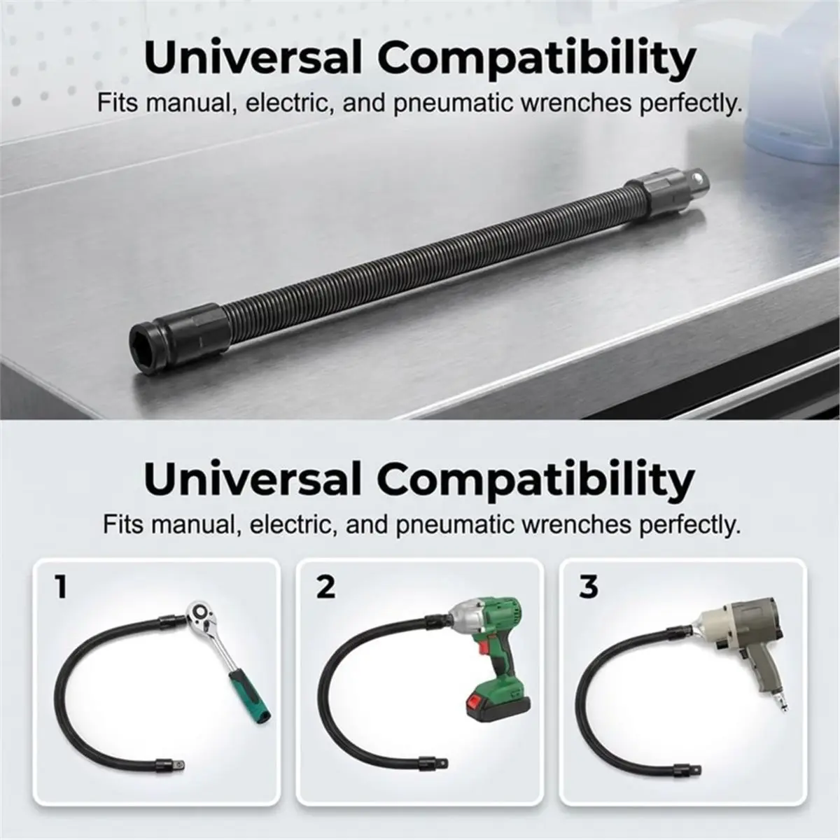 Promotion 1/2 Flexible Shaft Extension Extender Torque Socket,Ratchet Spanners Connecting Rod, Portable Hand Drive Tool