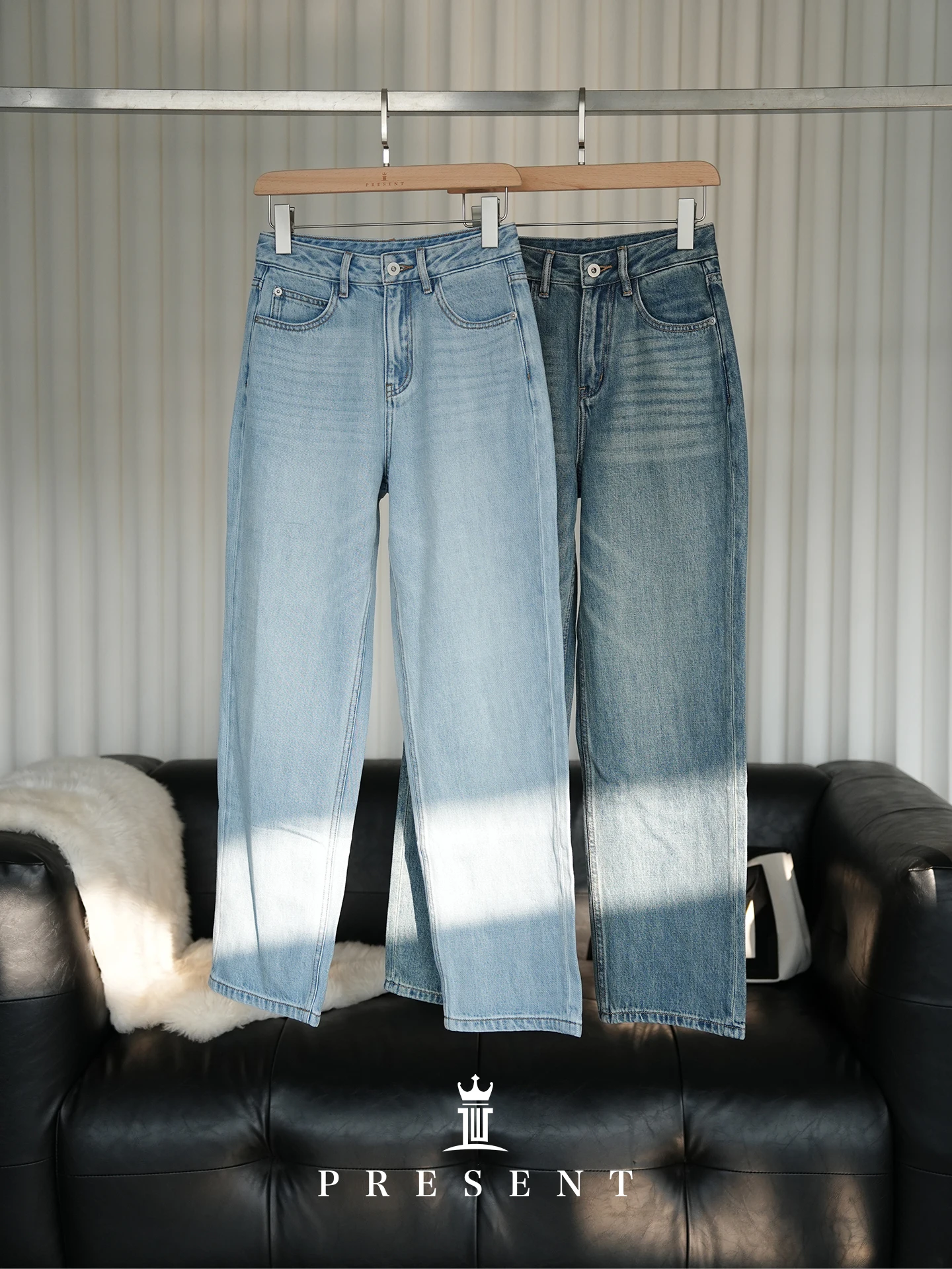 

Lao Bao Mian Jia High Waist Wide Leg Comfortable Slimming Han Han Linen Denim Pants Spring New Style Women Casual Jeans