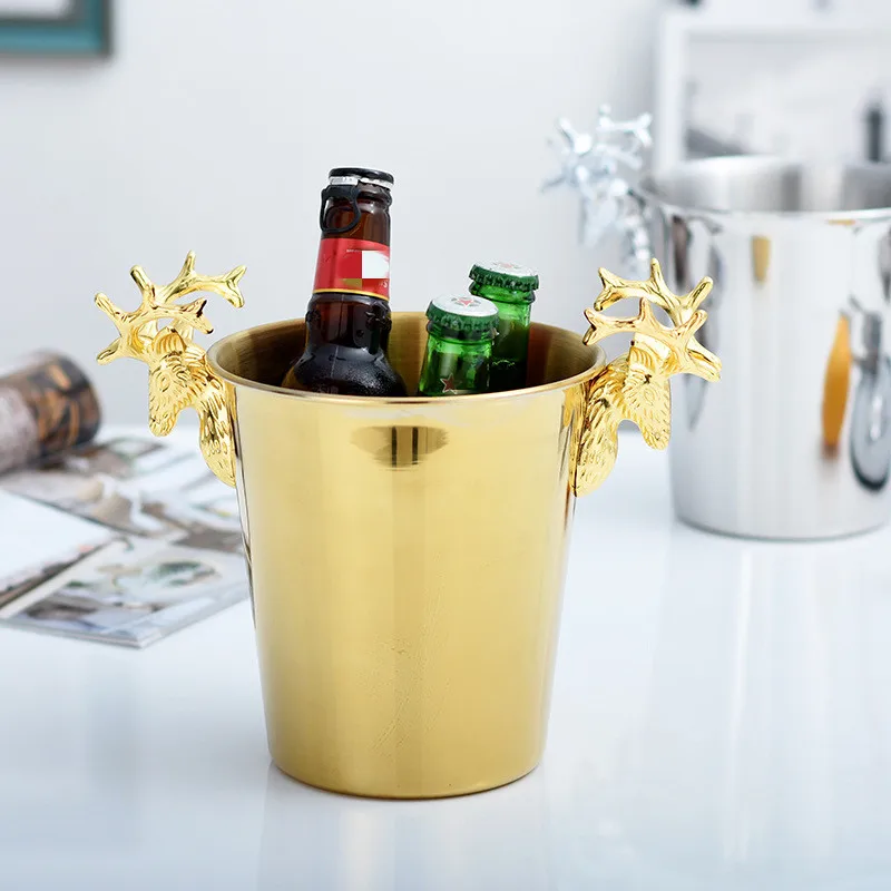 Stainless Steel Ice Bucket, Beer Cooler, Wine Utensils, Champagne Basin, Bar Accessories, Home Gathering Restaurant Decoration