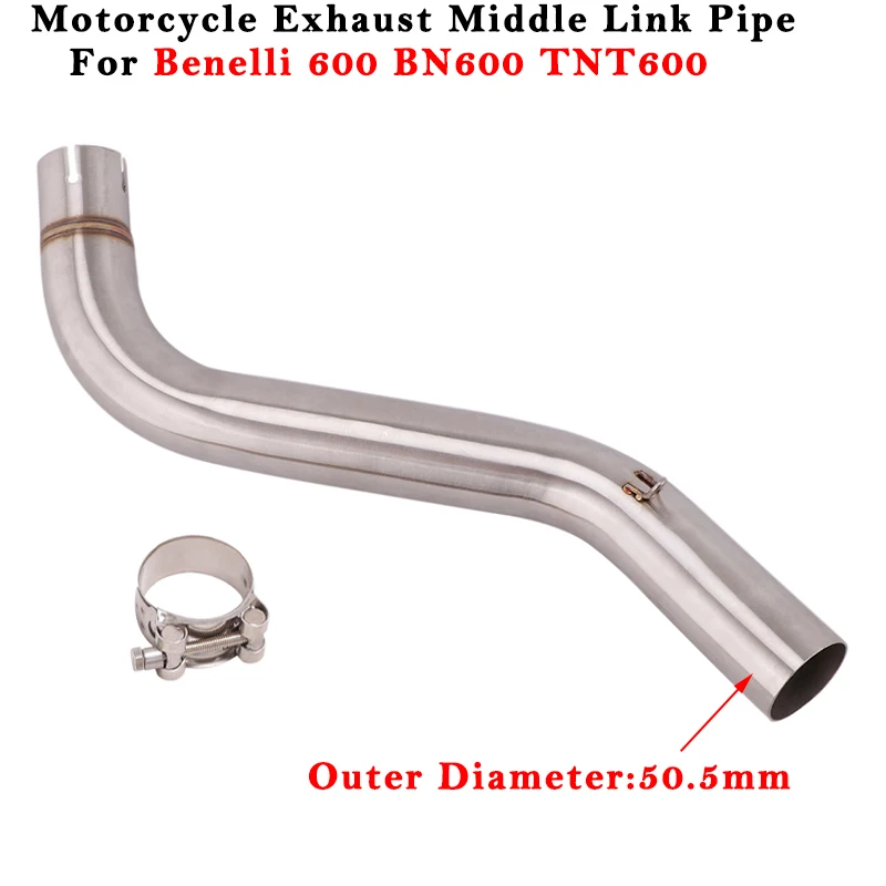 Motorcycle Exhaust Escape System Modified Muffler 51mm Middle Link Pipe Stainless Steel For Benelli TNT600 BN600 BJ600 TNT 600