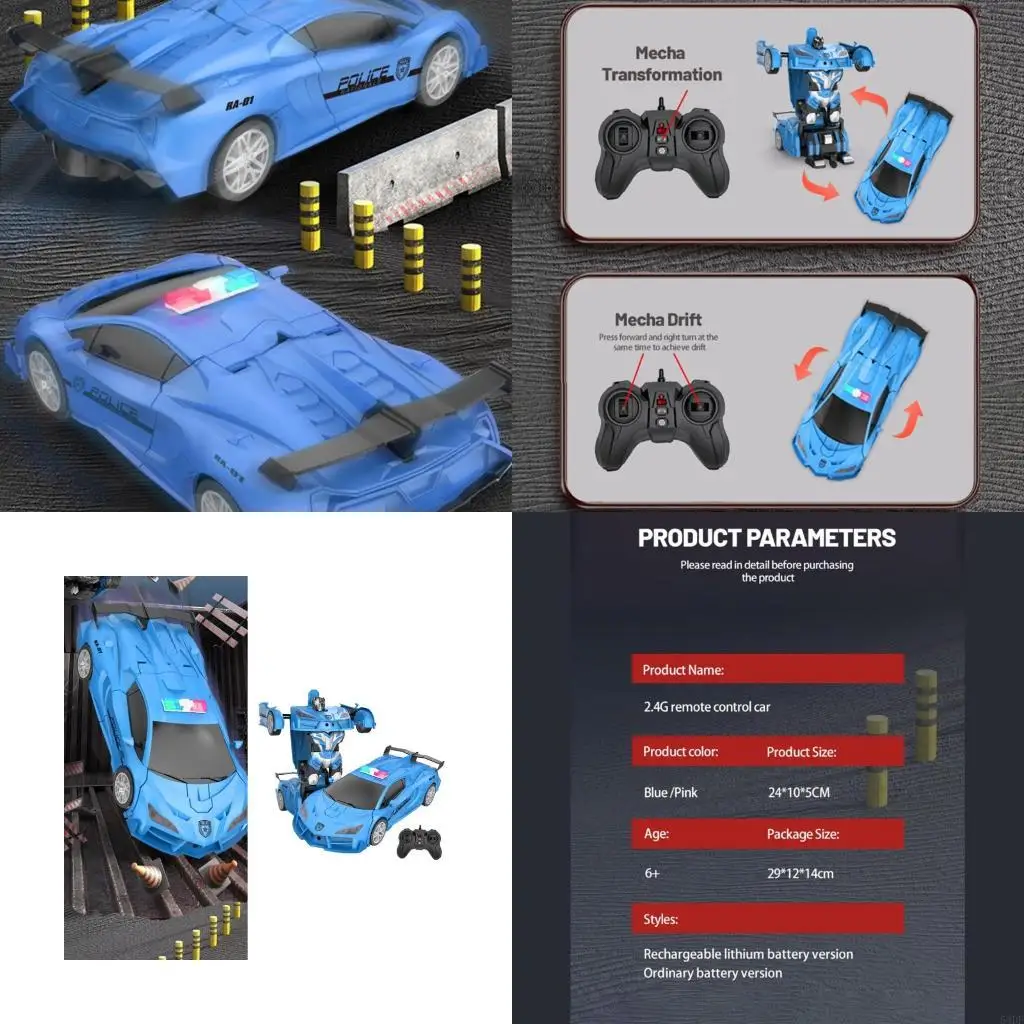 54DF Kids Remote Control Drifting Car With Robot Conversion Feature High Speed Remote Control Vehicle Interactive Gift