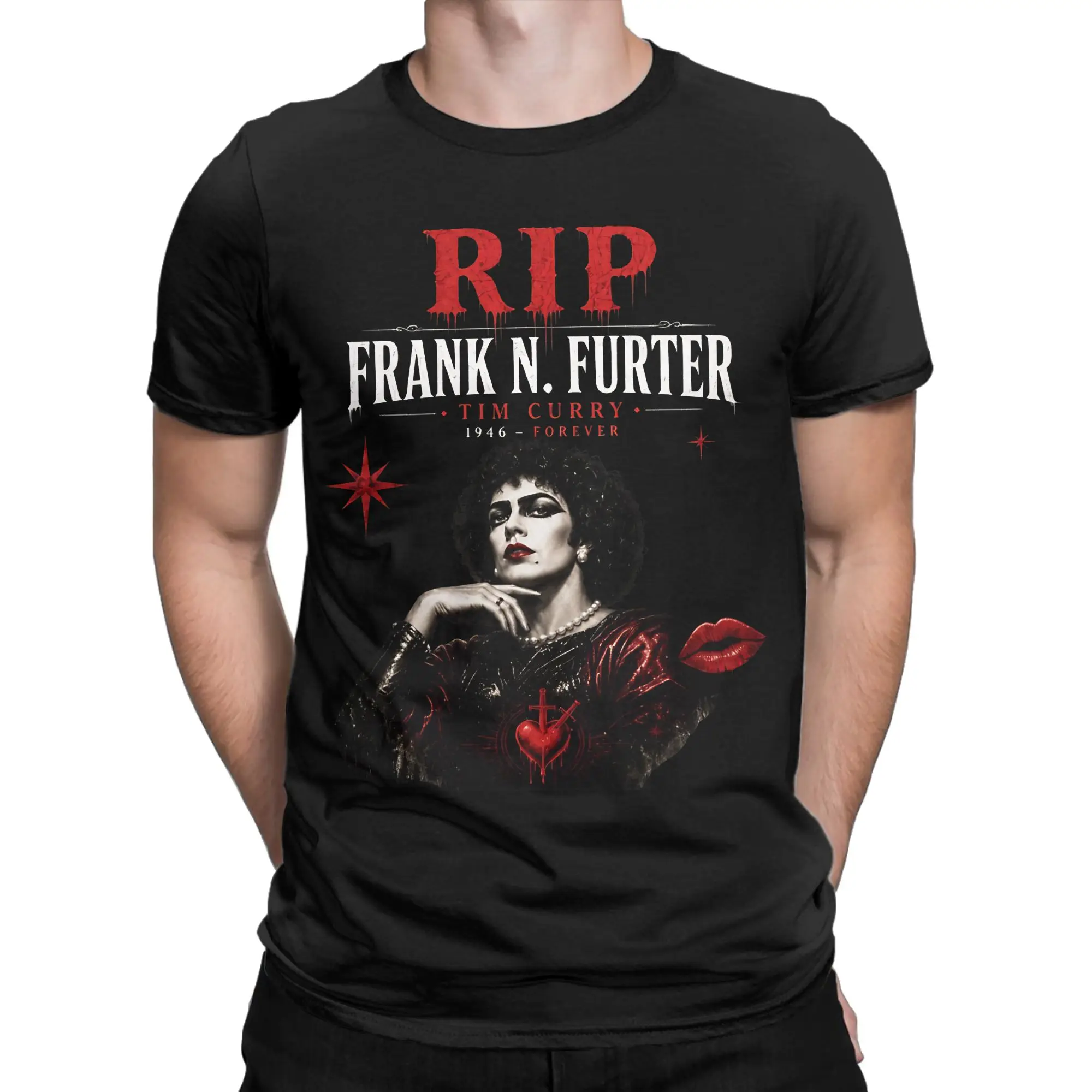 Frank N Furter, Rest In Peace,  Rockys Horror Picture  Lightweight T-Shirt Summer T Shirts Man 100% Cotton Plus Size Tees Tshirt