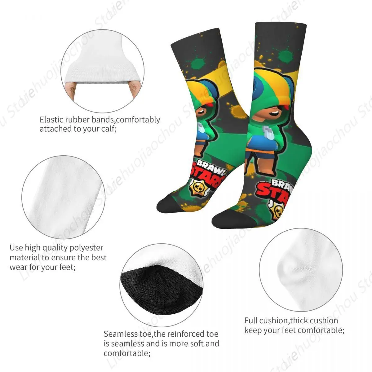 Autumn Winter Colorful Women Men Brawling-Heros Game Leon Socks Breathable Sports Socks