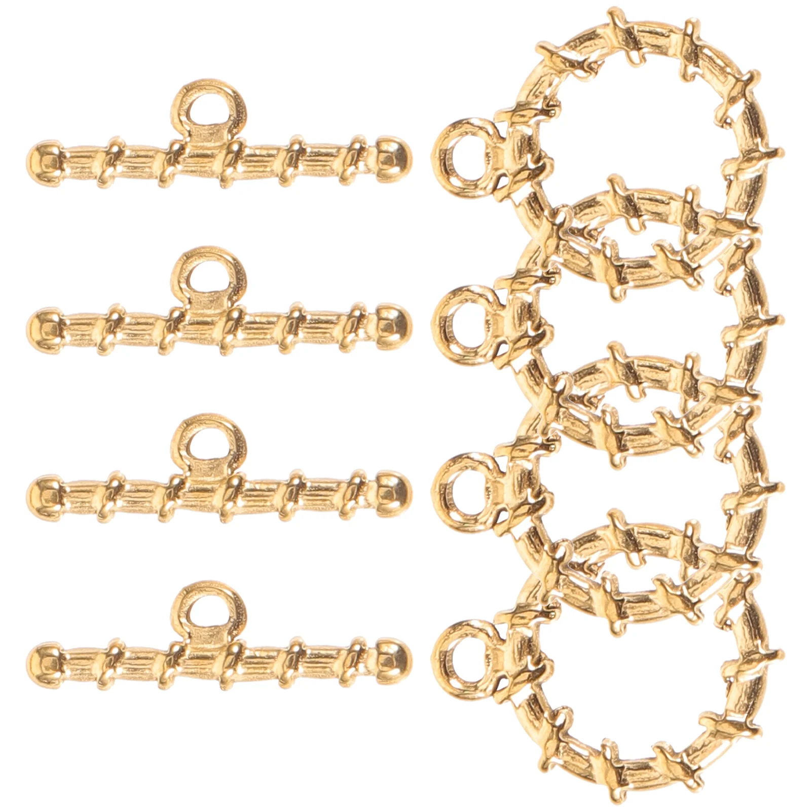 

4 Sets Necklace Link Buckle Jewelry Clasps Stainless Steel Connectors for Making
