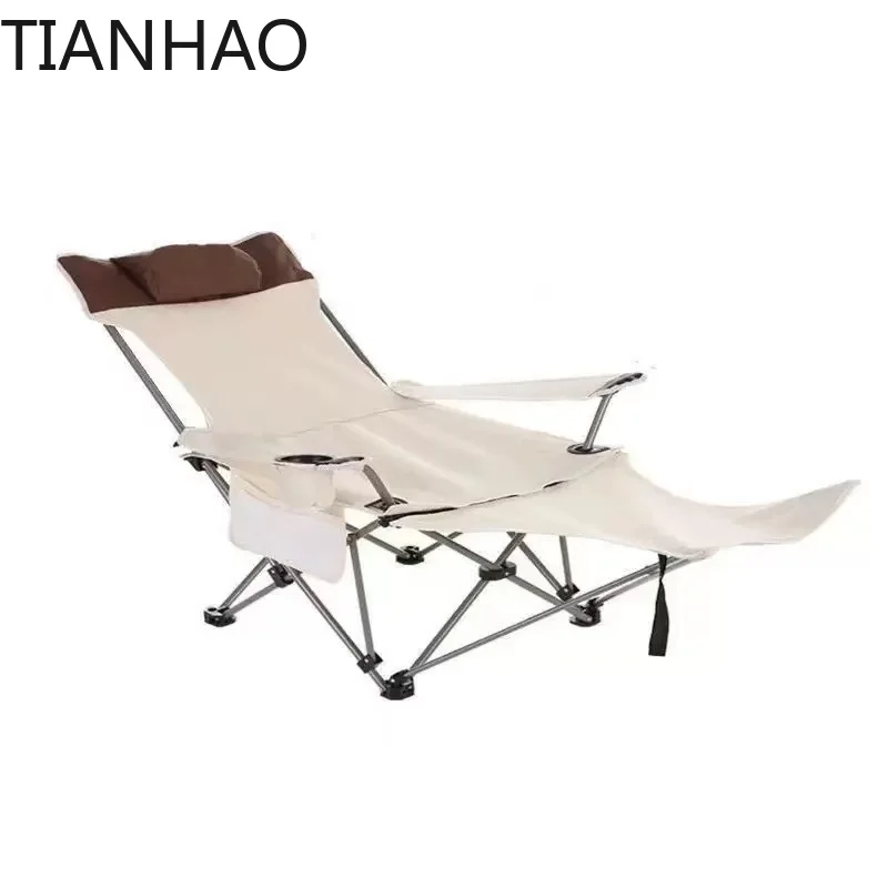 Outdoor folding chair camping portable lounge with a maximum load capacity of 150KG beach folding 18MM steel