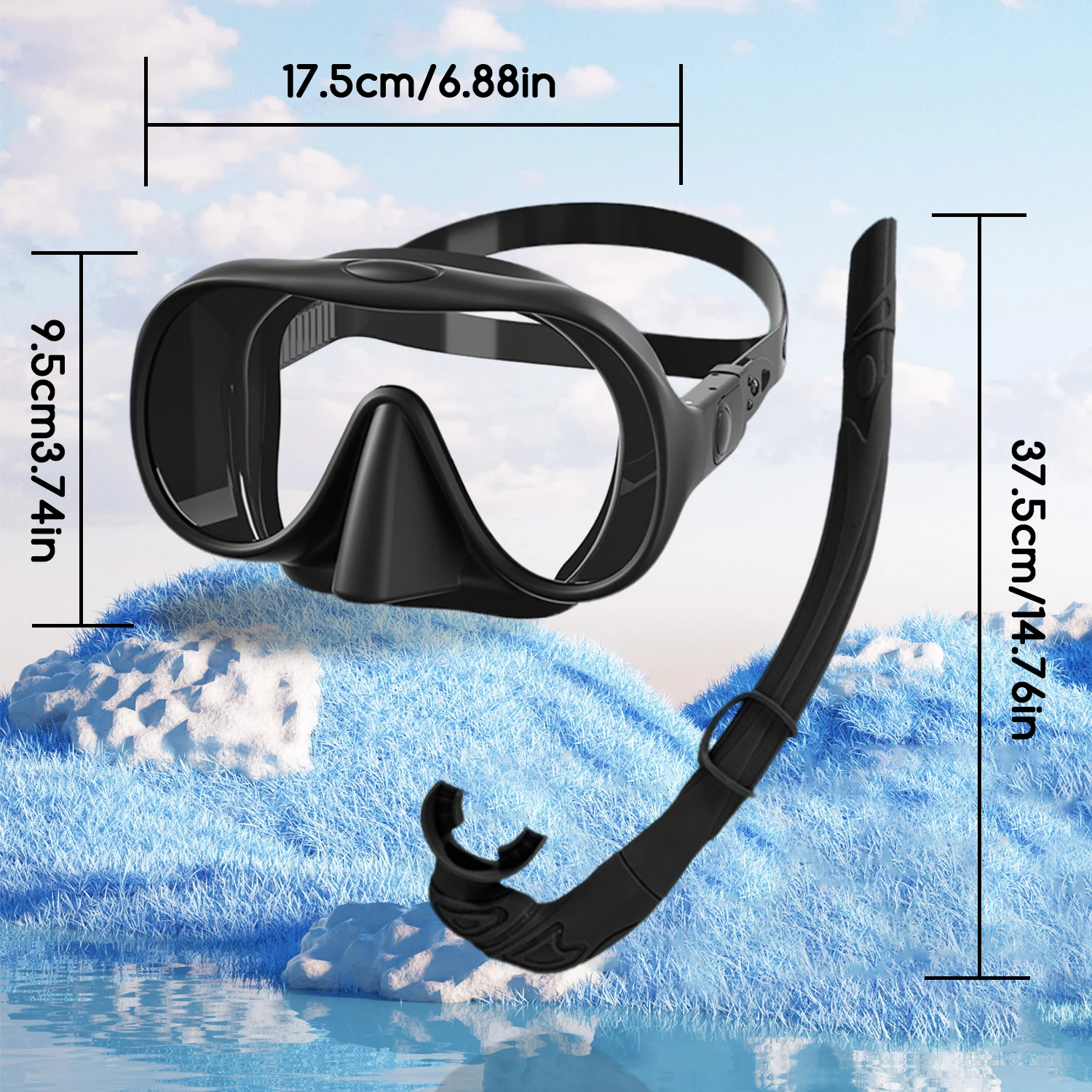 Diving Mask Tube Set Adult Professional Pool Goggles Easy Breath Swimming Glasses Protection Swim Goggles for Men Women Youth