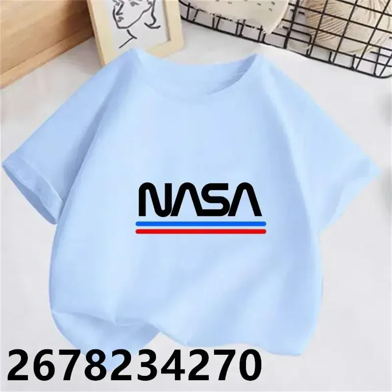 Bluish Red Line Pattern Summer Children's T-shirt Boys and Girls 2-12 Years Outdoor Casual T-shirt Set Childrens Birthday Gift