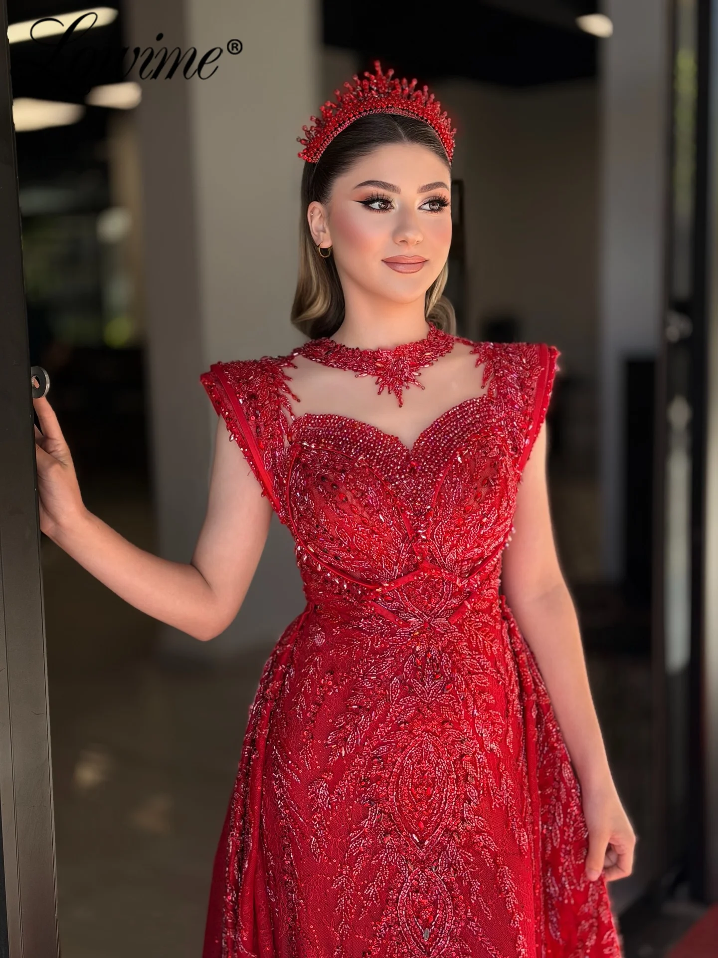 red dress midi Cherry Velvet Dress– Teuta Matoshi red hue! Male Size:XXS Petite Emerald Green Color A-line