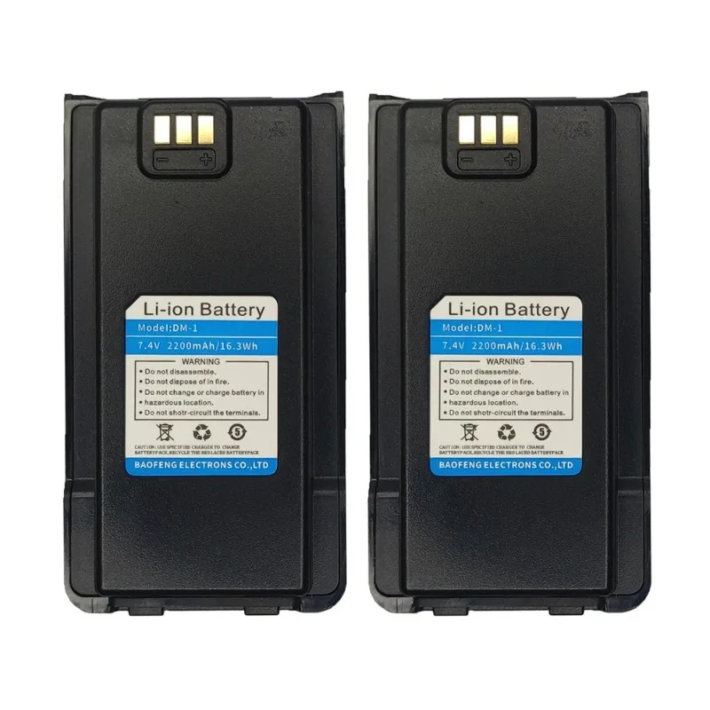 7.4v 2200mah walkie talkie DM-1701 bateria de íon-lítio DM-1 para baofeng dm1701 dmr digital anolog rádios em dois sentidos bateria extra