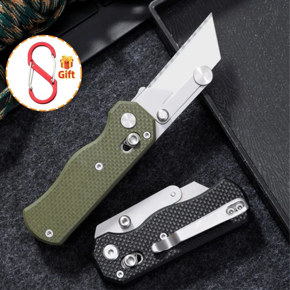 2026 Mini Utility Knife G10 Folding Multitools Pocket Tool Stationery Box Cutter Portable EDC Tool With 10PCS Replaceable Blades