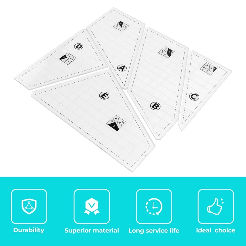 

Набор из 5 креативных акриловых шаблонов для квилтинга: сетки и линейки для вырезания узоров Crazier Eights