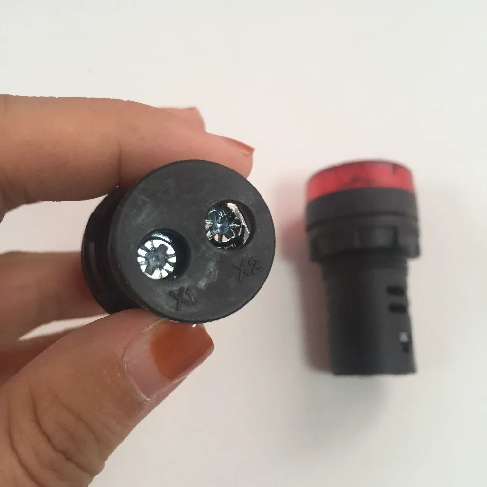 2pcs AC/DC12V 22mm Buzzer Warning Red LED Accident Signal Indicator Light