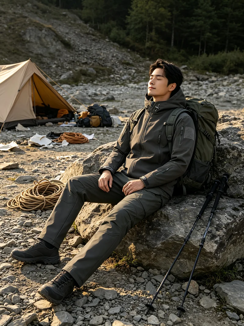 5XL 6XL Men's Winter Warm Fleece Lined Soft Shell Jacket And Pants Skiing Fishing Mountain Climbing Waterproof Outdoor Suit Set