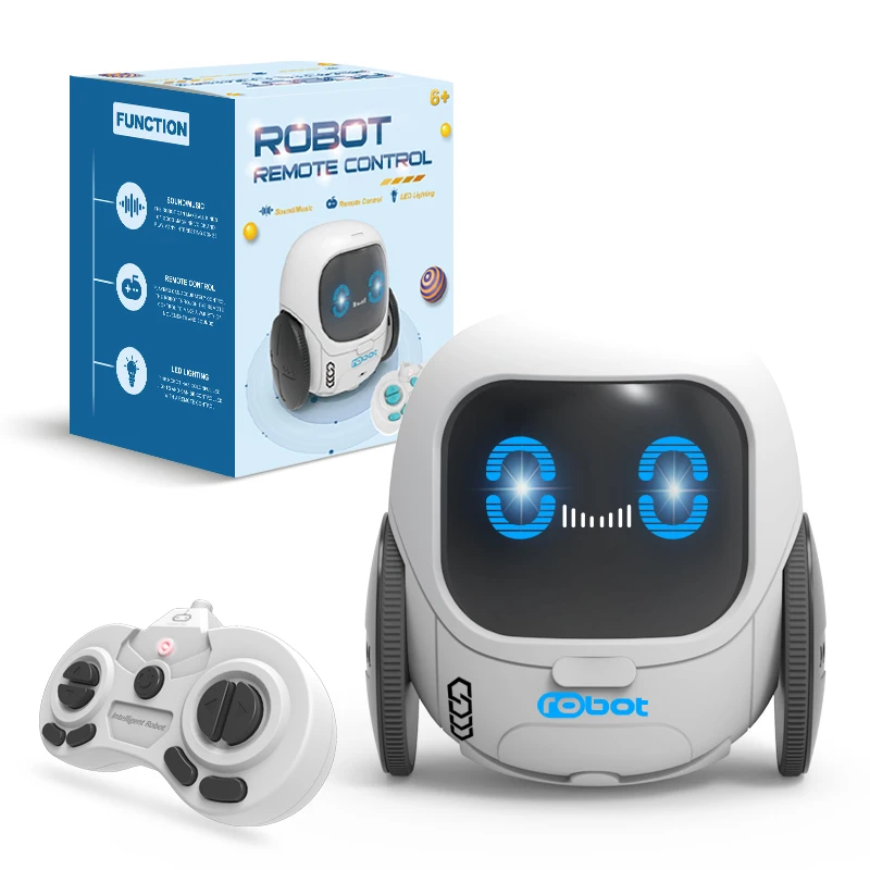 Smart Remote Control Robot Rotating Dance, Brinquedo elétrico, Circular Chubby Cartoon Q Version, Música leve, Brinquedos interativos para crianças