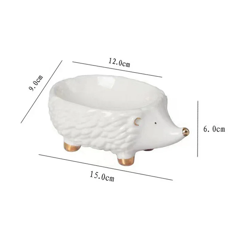 Ceramic Hedgehog Soap Holder Fashion Soap Box Soap Drain Container Dispenser for Hotel Home Toilet Shower Bathroom Accessories