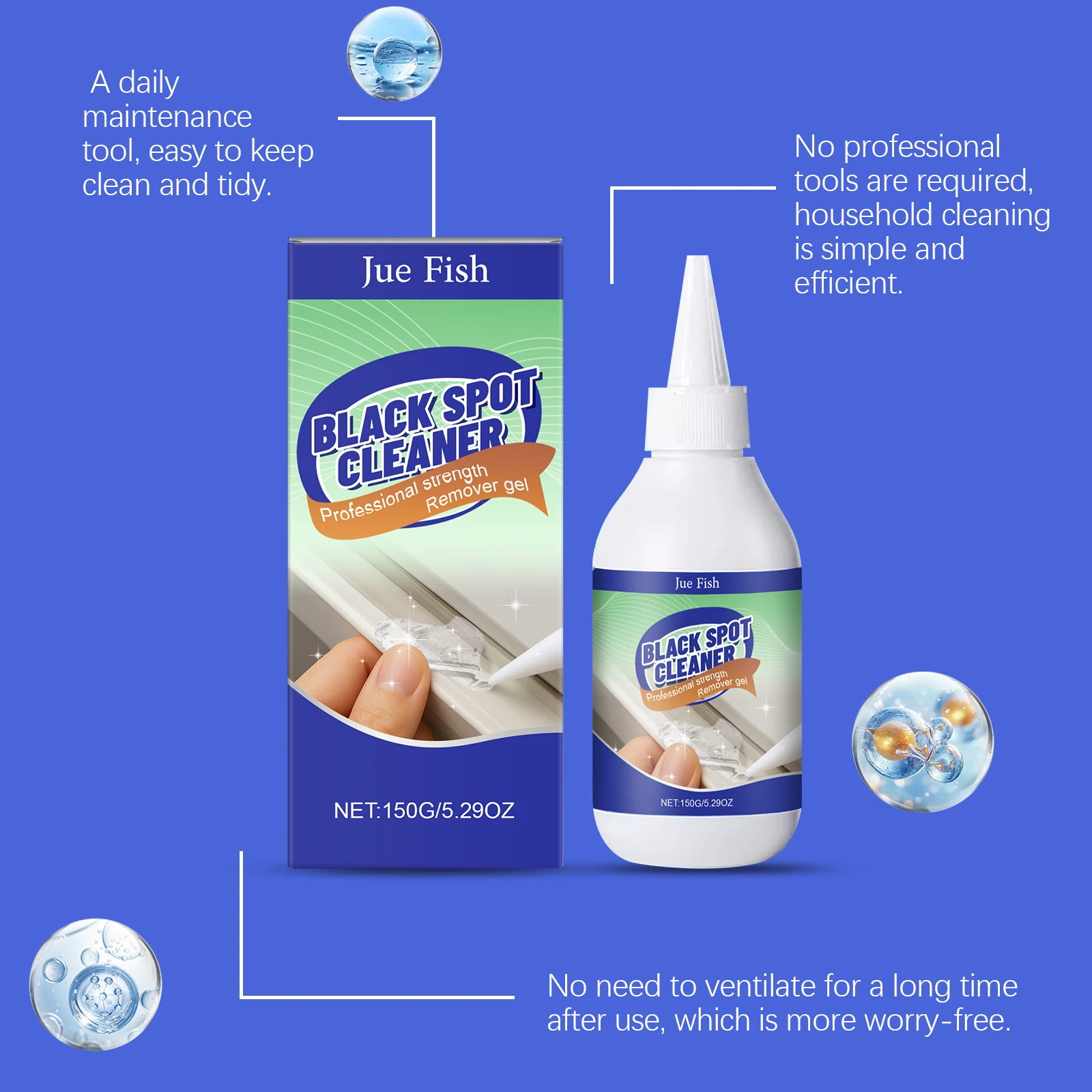 منظف إزالة البقع، مزيل حلقة مطاطية للثلاجة والمطبخ والحمام والغسالة