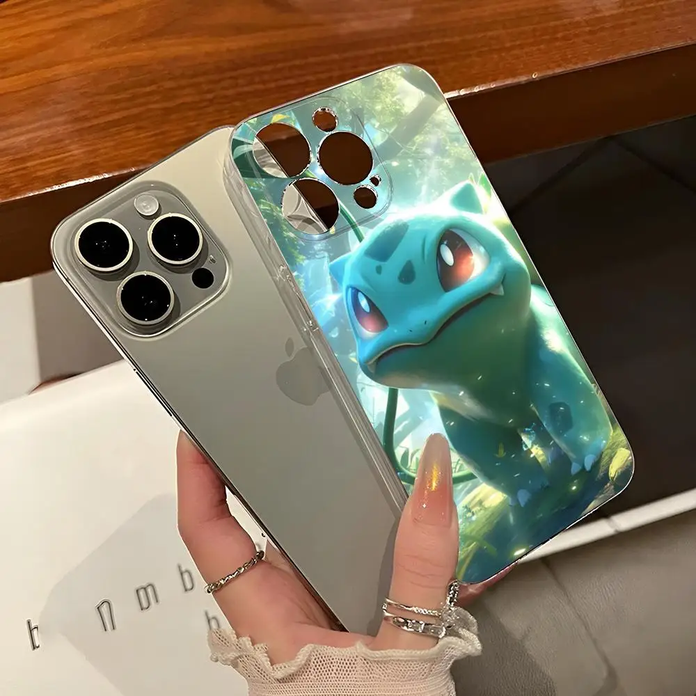 Pokemon Bulbasaur Phone Case for iphone 14Pro 15 11 12 14 Pro Max Mini 6 6s 7 8 Plus X XR XS SE2020 Transparent Cover