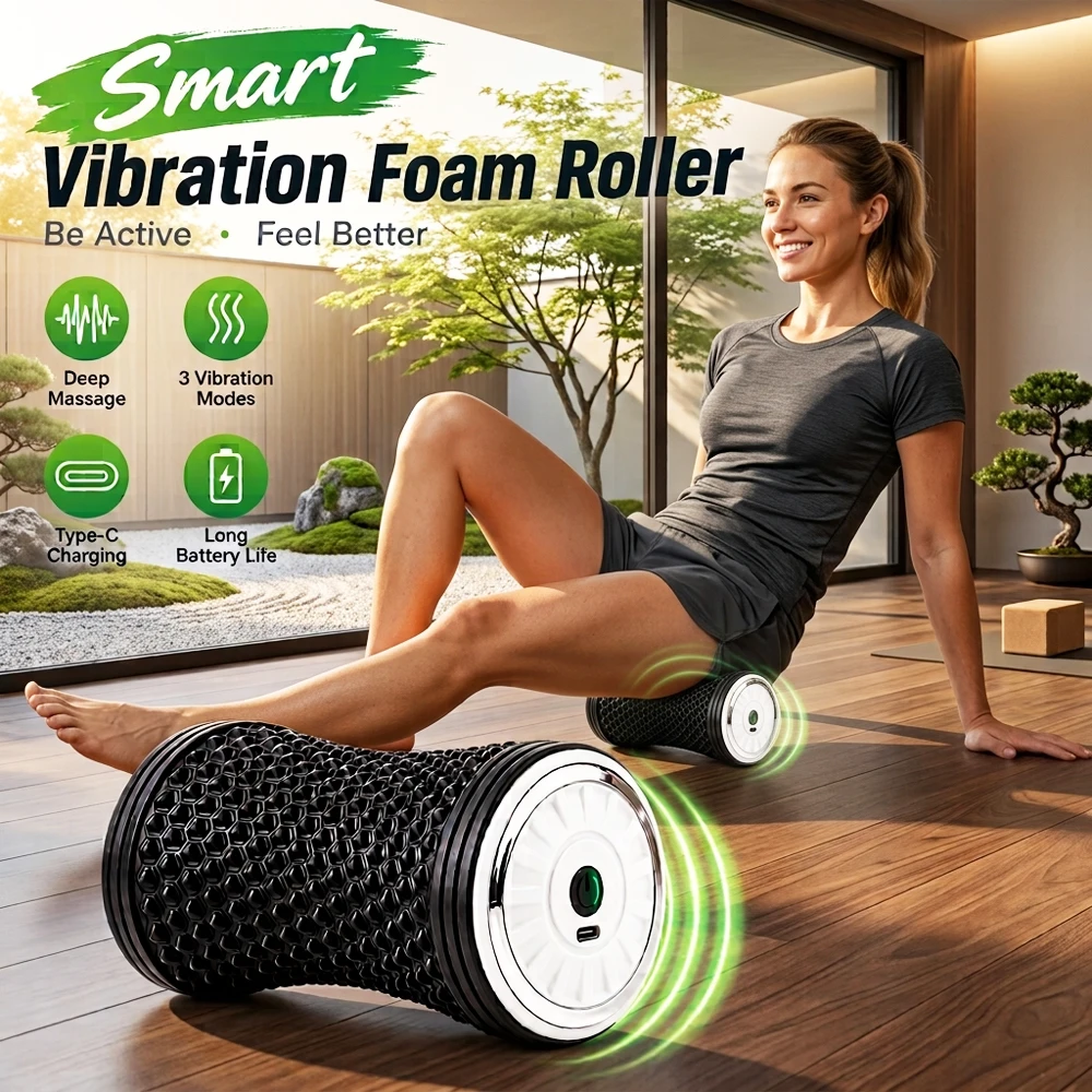 Multi Purpose Massage Roller Vibrating Massage Ball Body Muscle Plantar Fascia Relaxation Portable Neck Back Foot Training Tool